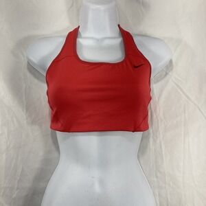 NIKE DRI-FIT Women Size Medium Support Yoga Sports Bra red